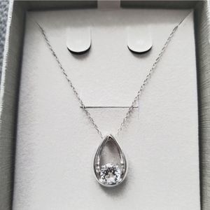 6.0mm Lab-Created White Sapphire Teardrop Pendant in Sterling Silver (J004)